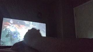 Trans girl Cums while Grinding Warframe